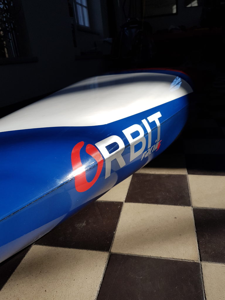 Orbit Racing Blau Weis Chili Evo Slalomboot k1
